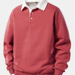 Velira Sweatshirts lašiša / S Kontrasto polo apykaklės džemperis