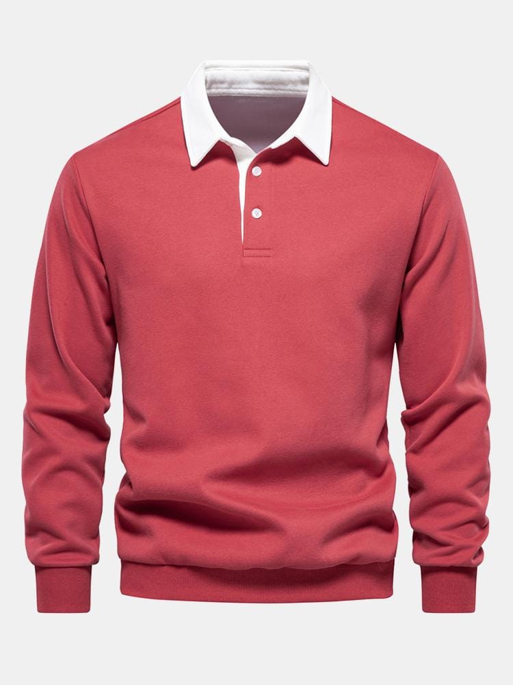 Velira Sweatshirts lašiša / S Kontrasto Polo Apykaklės Megztinis