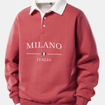 Velira Sweatshirts Lašiša / S Milano Spausdinimo Kontrasto Polo Apykaklės Megztinis