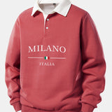 Velira Sweatshirts Lašiša / S Milano Spausdinimo Kontrasto Polo Apykaklės Megztinis