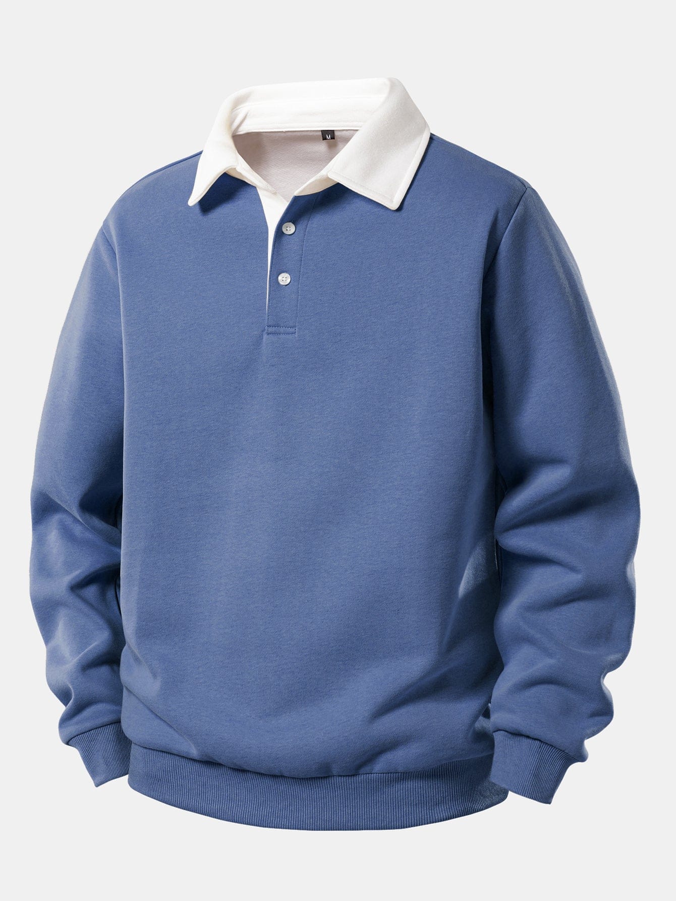 Velira Sweatshirts mėlyna / S Kontrasto polo apykaklės džemperis