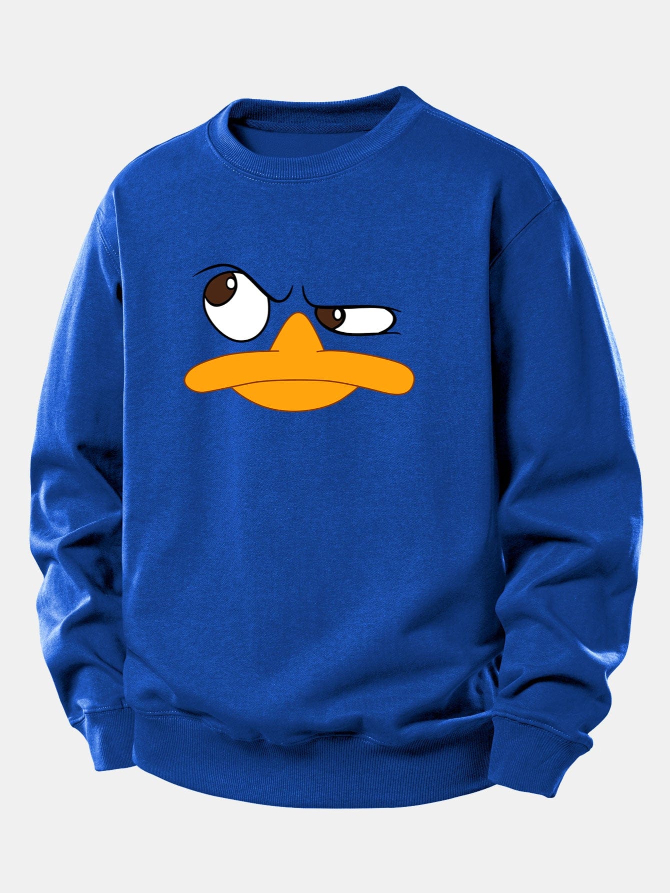 Velira Sweatshirts Mėlyna / XS Emotikonų antis spauda laisvo kirpimo džemperis