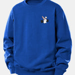 Velira Sweatshirts Mėlyna / XS Fitneso Kiškio Spaudas Laisvas Pjūvis Sportinis Megztinis