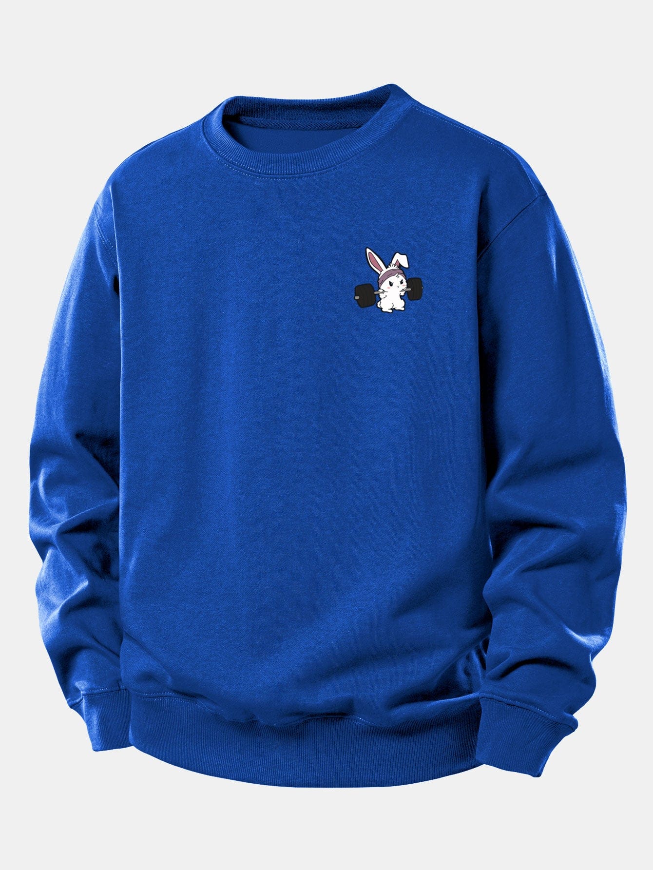 Velira Sweatshirts Mėlyna / XS Fitneso Kiškio Spaudas Laisvas Pjūvis Sportinis Megztinis