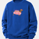Velira Sweatshirts Mėlyna / XS Karštas Šuo Daksas Spauda Laisvas Palaidinukas