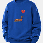 Velira Sweatshirts Mėlyna / XS Širdies formos balionas šunų veislės printas laisvo kirpimo džemperis