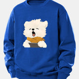 Velira Sweatshirts Mėlyna / XS Žiovaujantis Šuniukas Spauda Laisvas Fit Džemperis