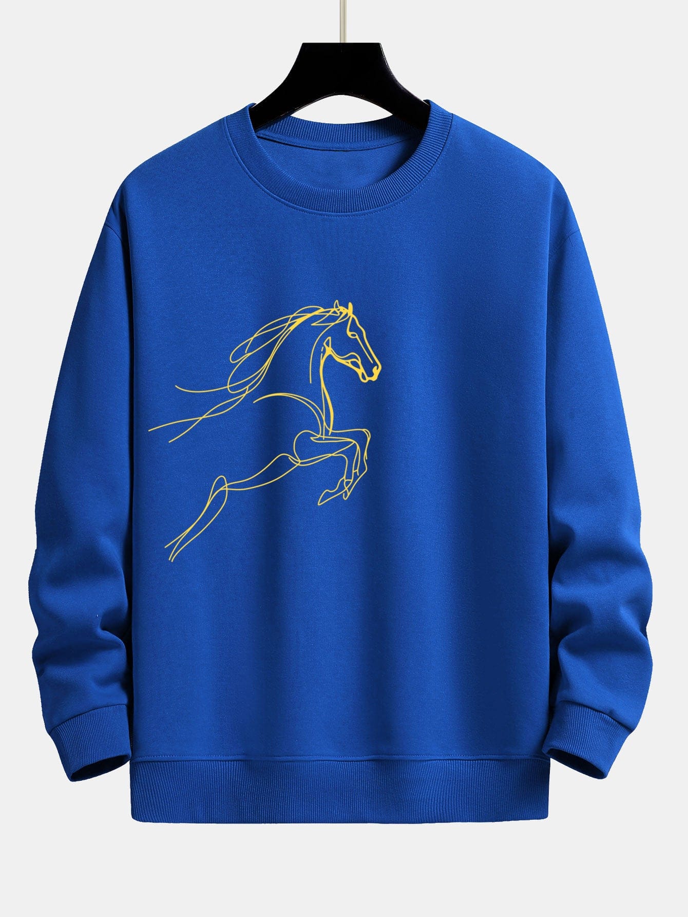 Velira Sweatshirts Mėlyna / XS Žirgo Metų Grafikos Laisvalaikio Fit Palaidinė