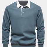 Velira Sweatshirts mėlyna-žalia / S Kontrasto Polo Apykaklės Megztinis