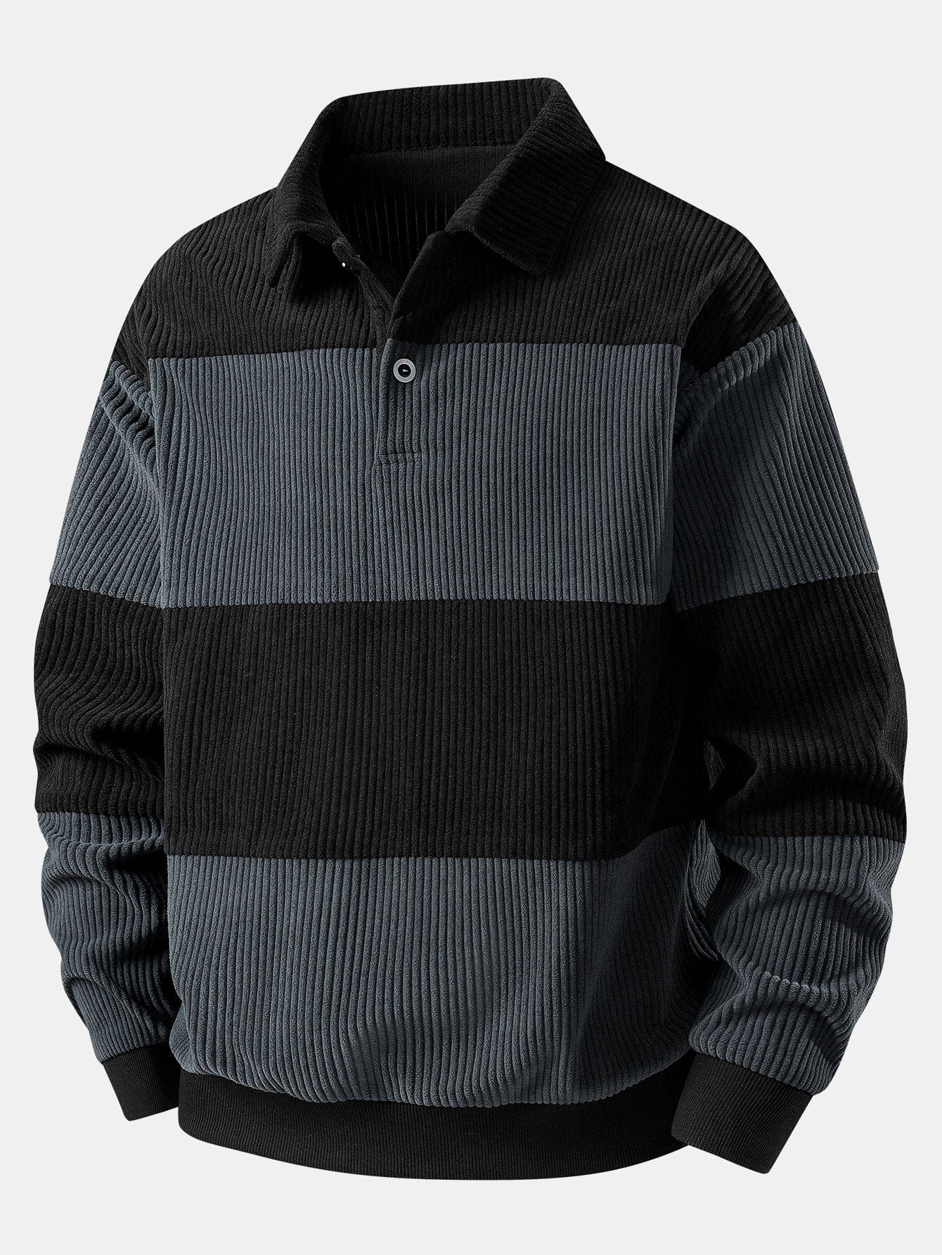 Velira Sweatshirts Pilka / S Kontrastinė džinsinė polo megztinė