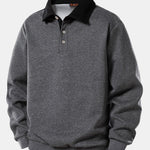 Velira Sweatshirts pilka / S Kontrasto polo apykaklės džemperis