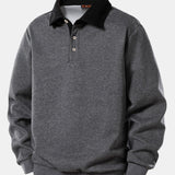 Velira Sweatshirts pilka / S Kontrasto polo apykaklės džemperis