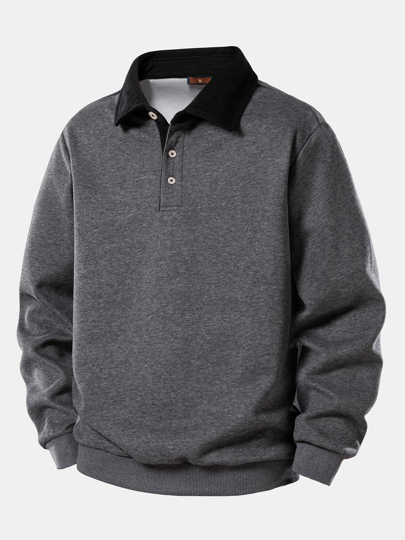 Velira Sweatshirts pilka / S Kontrasto polo apykaklės džemperis