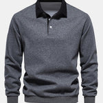 Velira Sweatshirts pilka / S Kontrasto Polo Apykaklės Megztinis