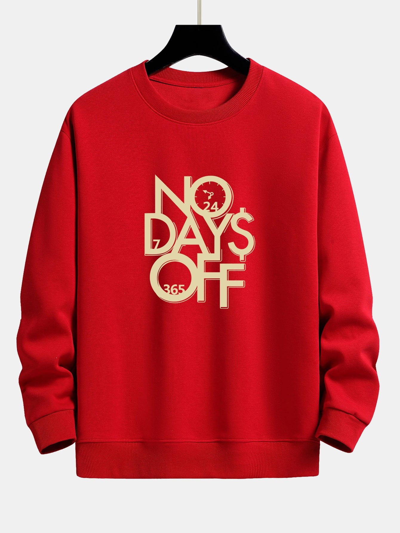Velira Sweatshirts raudona / XS Be poilsio dienų spausdinta laisva fit džemperis