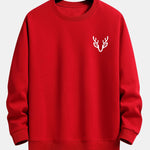 Velira Sweatshirts Raudona / XS Elnių Galvos Spauda Laisvalaikio Puloveris