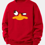 Velira Sweatshirts Raudona / XS Emotikonų antis spauda laisvo kirpimo džemperis