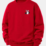 Velira Sweatshirts Raudona / XS Fitneso Kiškio Spaudas Laisvas Pjūvis Sportinis Megztinis
