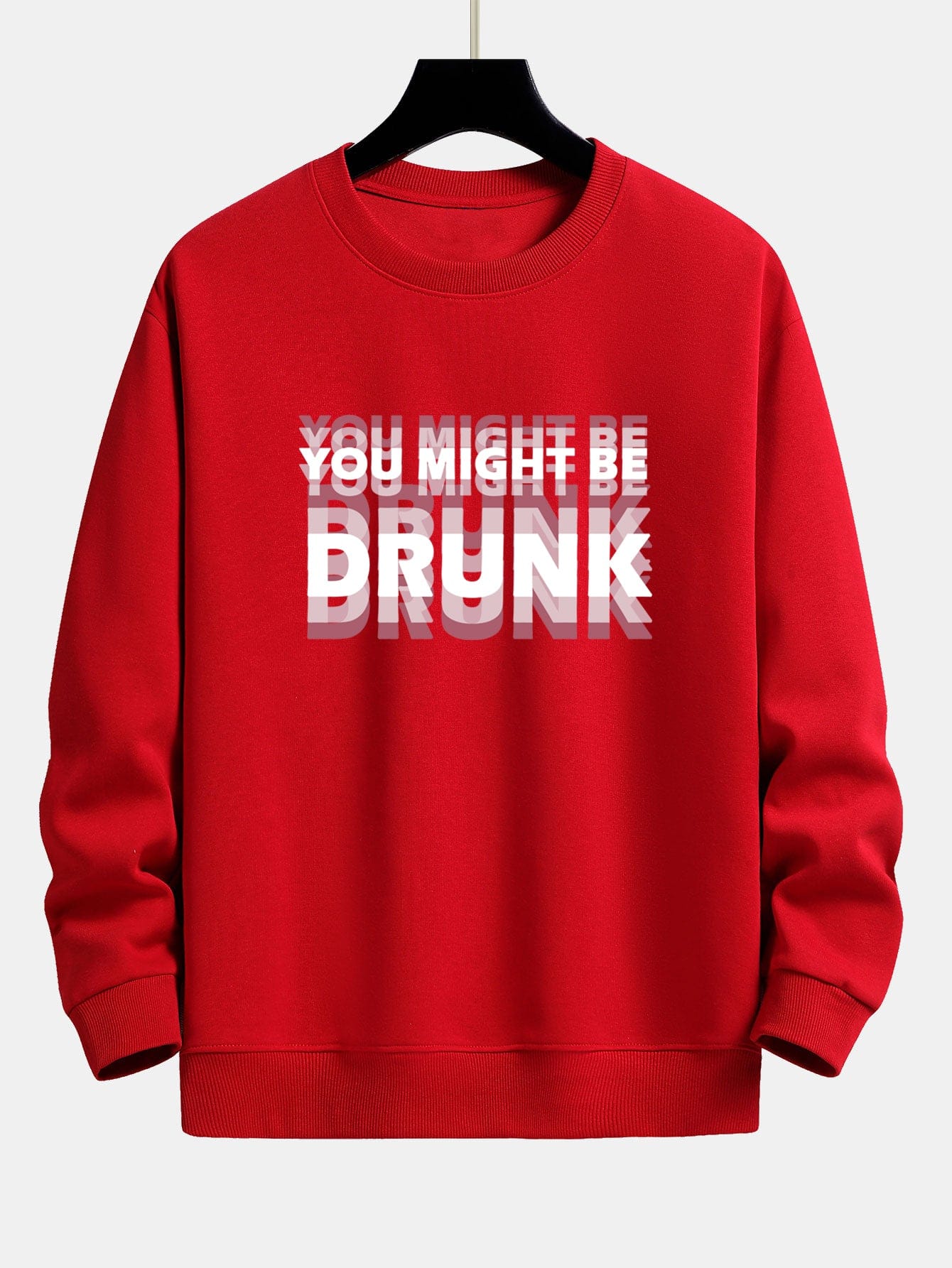 Velira Sweatshirts raudona / XS Galbūt esate apsvaigęs spausdinimo laisvo kirpimo džemperis