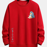 Velira Sweatshirts raudona / XS Katė ryklių kostiumu spausdinta laisvalaikio fitas džemperis