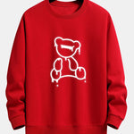 Velira Sweatshirts raudona / XS Lino lokio atspaudo laisvas fit džemperis