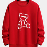 Velira Sweatshirts raudona / XS Lino lokio atspaudo laisvas fit džemperis