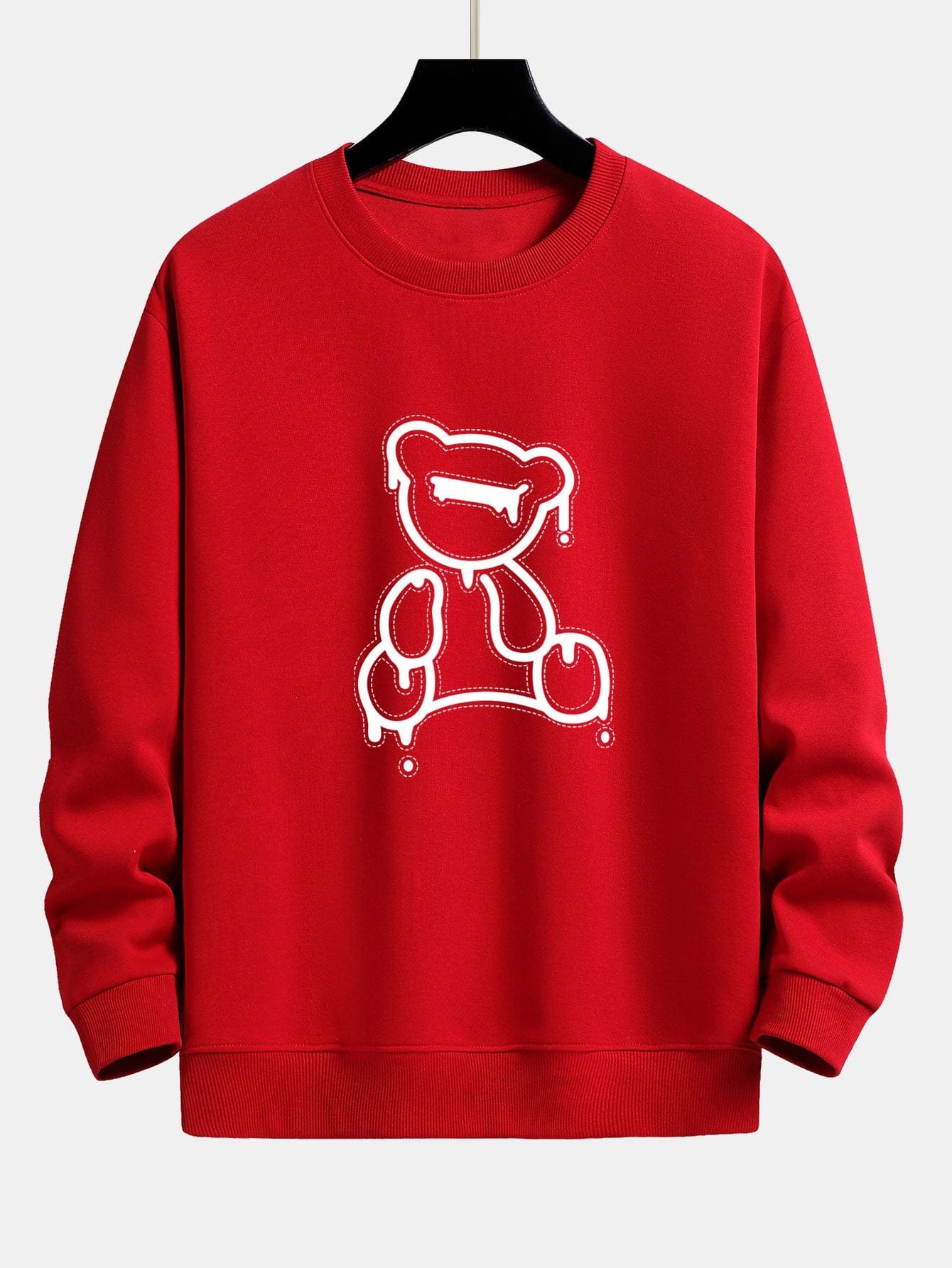 Velira Sweatshirts raudona / XS Lino lokio atspaudo laisvas fit džemperis
