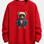 Velira Sweatshirts raudona / XS Lokys Odinėje Striukėje Spauda Laisvas Švarkas