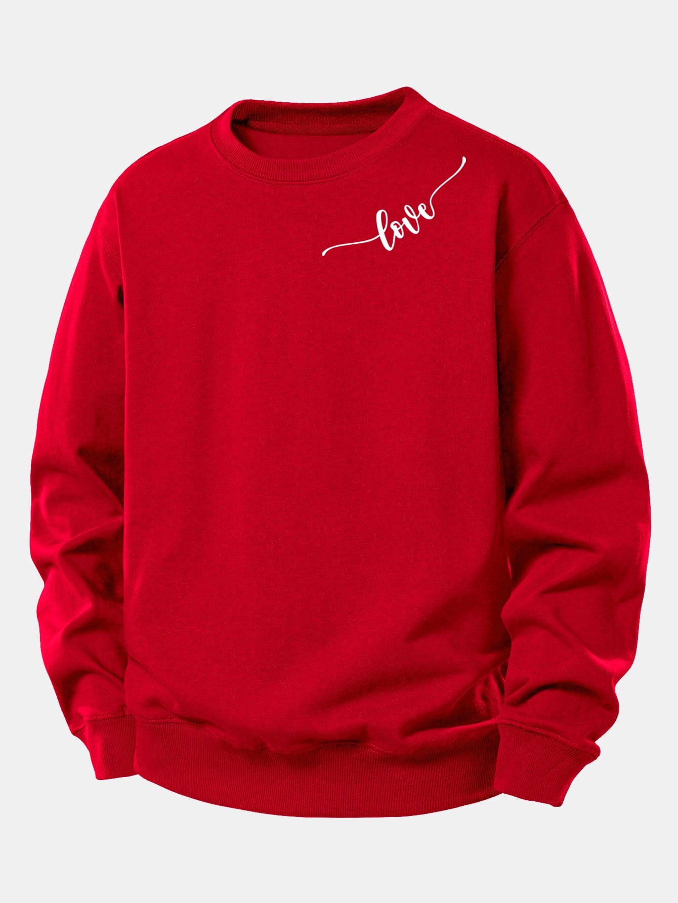 Velira Sweatshirts Raudona / XS Meilės Spauda Laisvo Kirpimo Moteriškas Megztinis