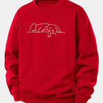 Velira Sweatshirts Raudona / XS Miegantis Šuo Linijos Spauda Laisvas Fit Megztinis