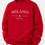 Velira Sweatshirts Raudona / XS Milano Spaudos Laisvas Fit Mikina