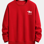 Velira Sweatshirts Raudona / XS Šalikas su ryklių spauda, laisvas kirpimas
