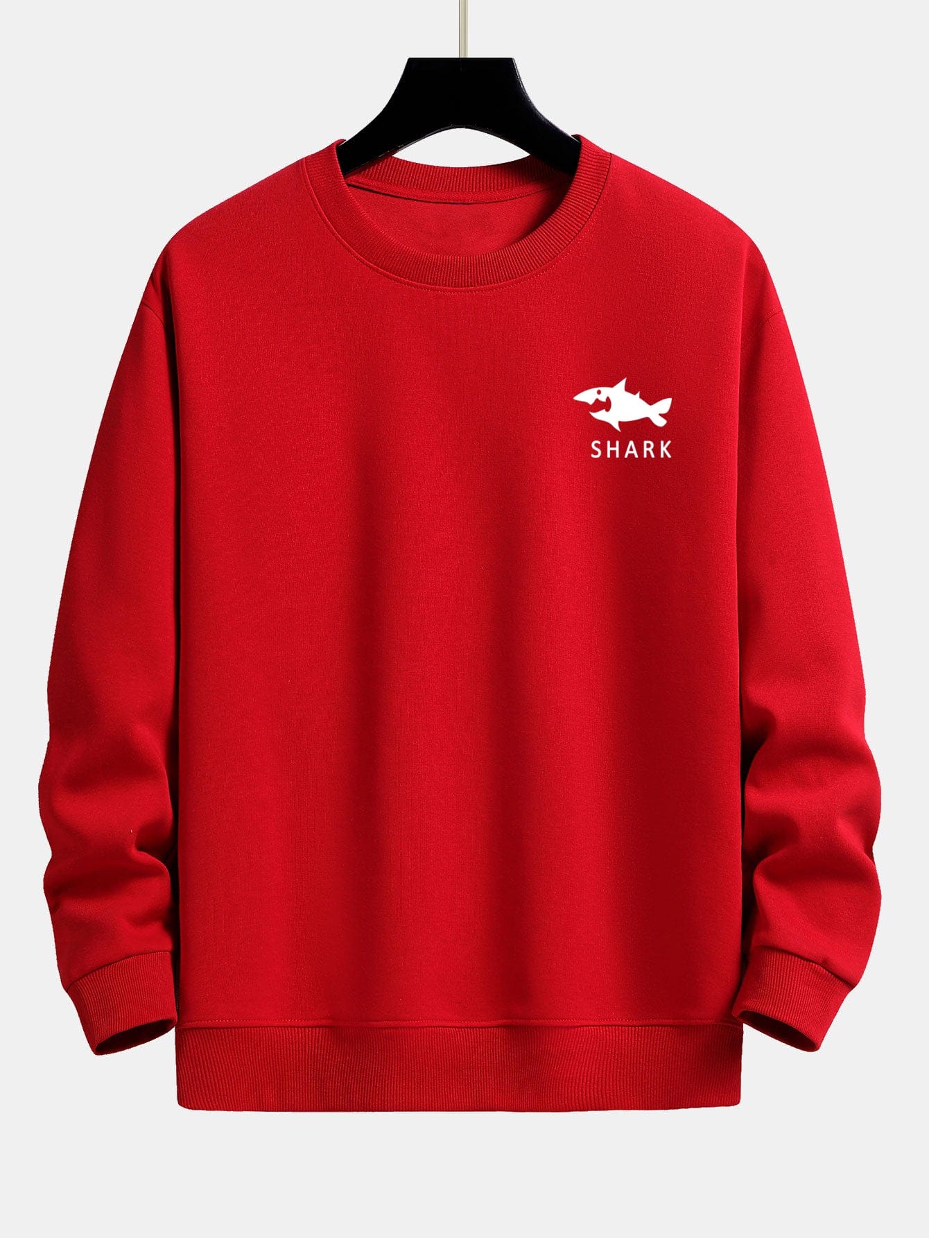 Velira Sweatshirts Raudona / XS Šalikas su ryklių spauda, laisvas kirpimas