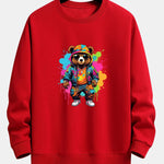 Velira Sweatshirts raudona / XS Spalvingo Lokio Spauda Atsipalaidavęs Palaidinukas