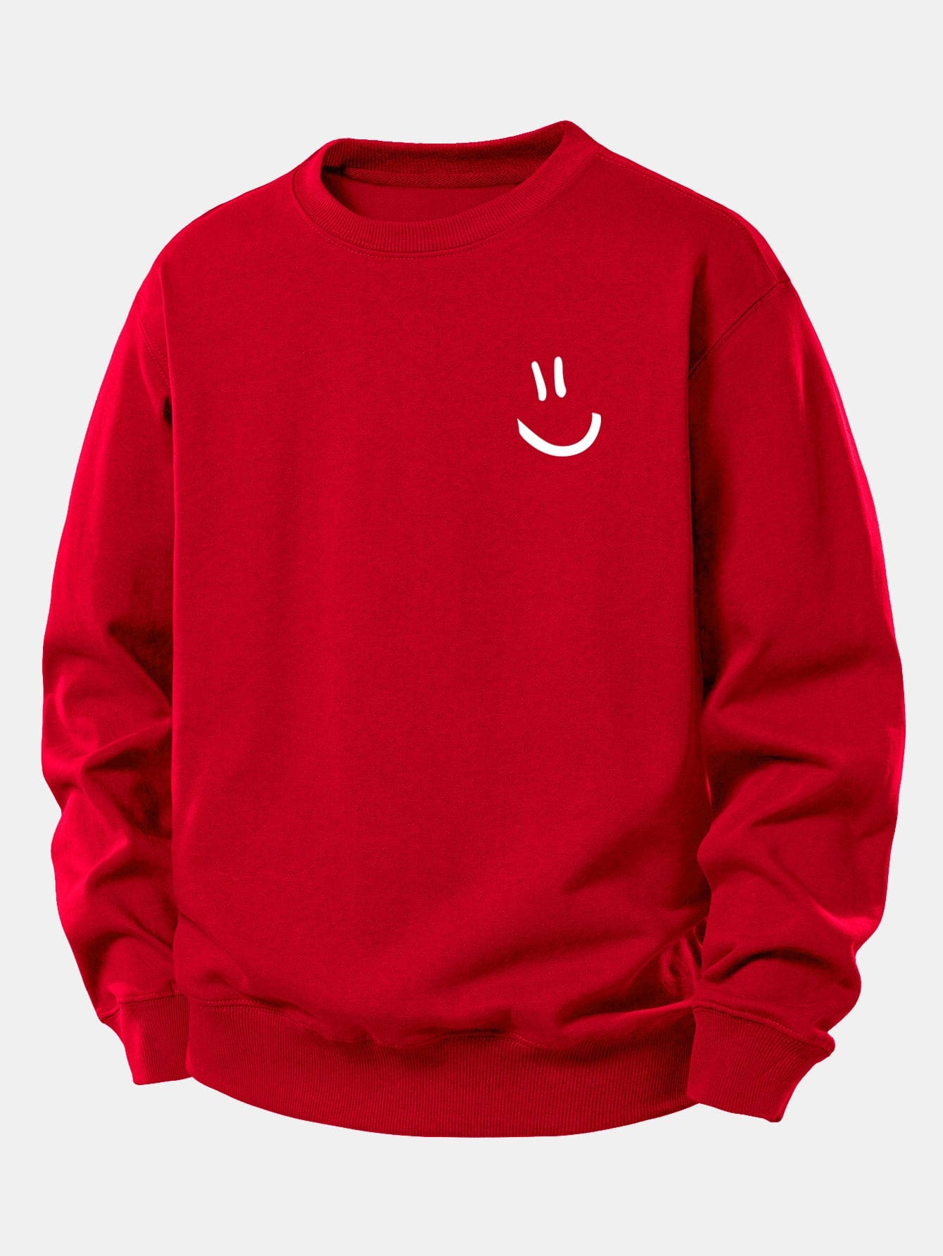 Velira Sweatshirts Raudona / XS Šypsenėlės Spausdinimo Atsipalaidavęs Fit Megztinis