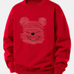 Velira Sweatshirts Raudona / XS Taškuotas meškiukas spauda laisvas megztinis