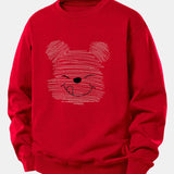 Velira Sweatshirts Raudona / XS Taškuotas meškiukas spauda laisvas megztinis