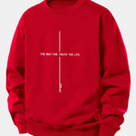 Velira Sweatshirts Raudona / XS Tikėjimo spauda laisvo kirpimo džemperis