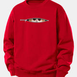 Velira Sweatshirts Raudona / XS Užtrauktuko katės spaudo laisvo kirpimo džemperis