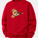 Velira Sweatshirts Raudona / XS Užtrauktuko Meškos Rašto Laisvalaikio Džemperis
