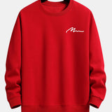 Velira Sweatshirts Raudona / XS Vyrų šūkio spaudos laisvo kirpimo džemperis