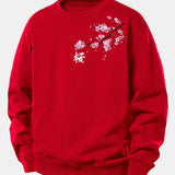 Velira Sweatshirts Raudona / XS Vyšnių žiedų print Relax Fit džemperis