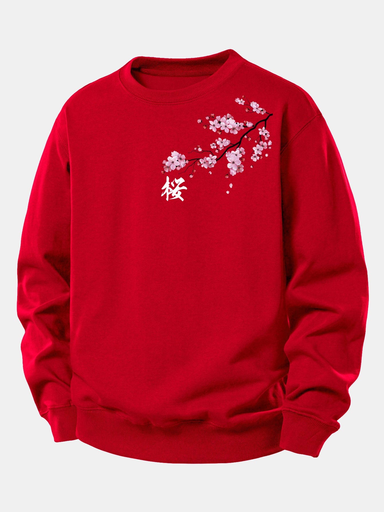Velira Sweatshirts Raudona / XS Vyšnių žiedų print Relax Fit džemperis