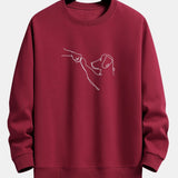 Velira Sweatshirts raudonmedžio / S Šuo Linijos Piešimo Spauda Atsipalaidavęs Dydis Palaidinukė