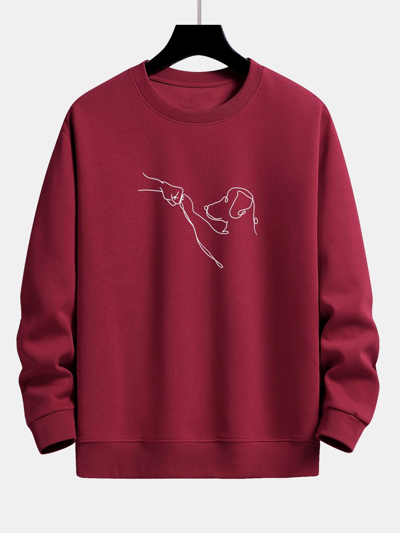 Velira Sweatshirts raudonmedžio / S Šuo Linijos Piešimo Spauda Atsipalaidavęs Dydis Palaidinukė