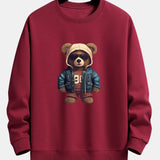 Velira Sweatshirts raudonmedžio / XS Lokys Odinėje Striukėje Spauda Laisvas Švarkas