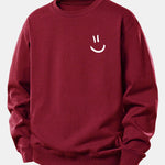 Velira Sweatshirts Raudonmedžio / XS Šypsenėlės Spausdinimo Atsipalaidavęs Fit Megztinis