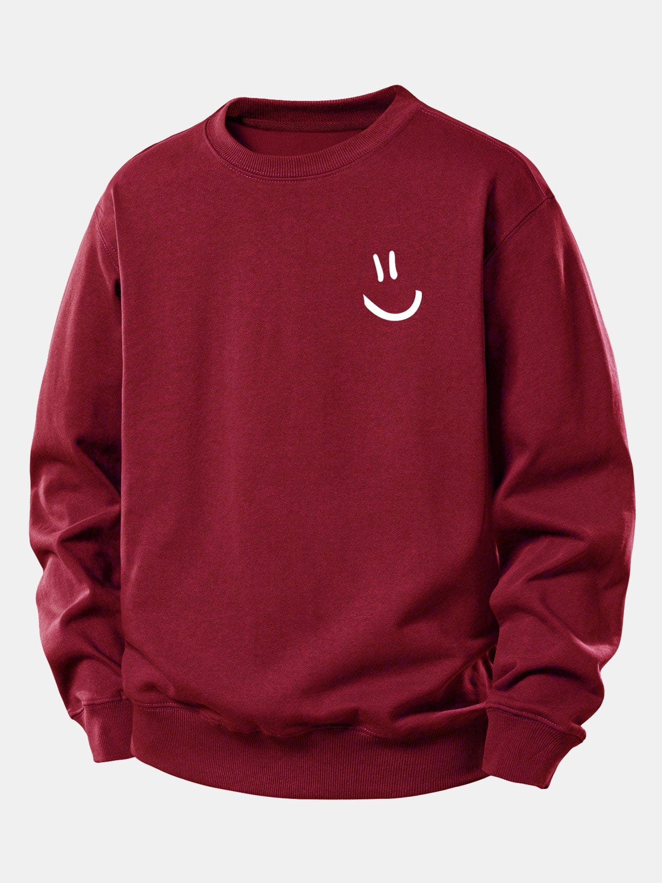 Velira Sweatshirts Raudonmedžio / XS Šypsenėlės Spausdinimo Atsipalaidavęs Fit Megztinis