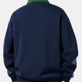 Velira Sweatshirts Relaksuotas Fit Kontrasto Polo Džemperis