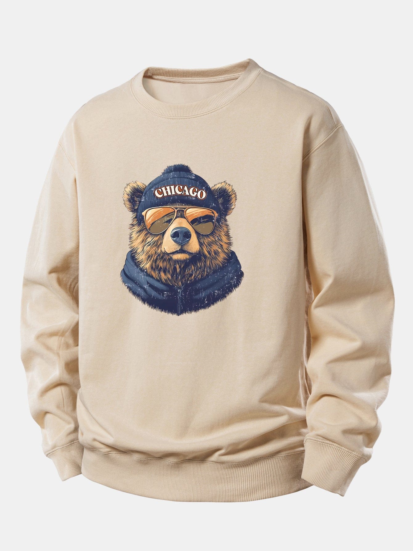 Velira Sweatshirts Ruda / XS Čikagos Akiniai nuo saulės Lokio Spauda Laisvas Fit Megztinis